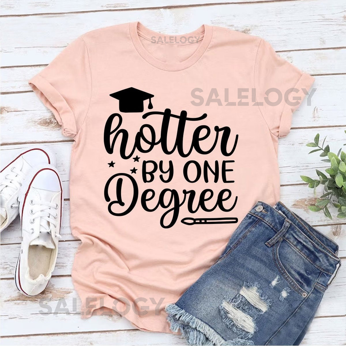 Hotter By One Degree T-Shirt - Customized Graphic Unisex Tee - Campus Style - Graduation - Academic Achievement Tee - Farewell Party_483
