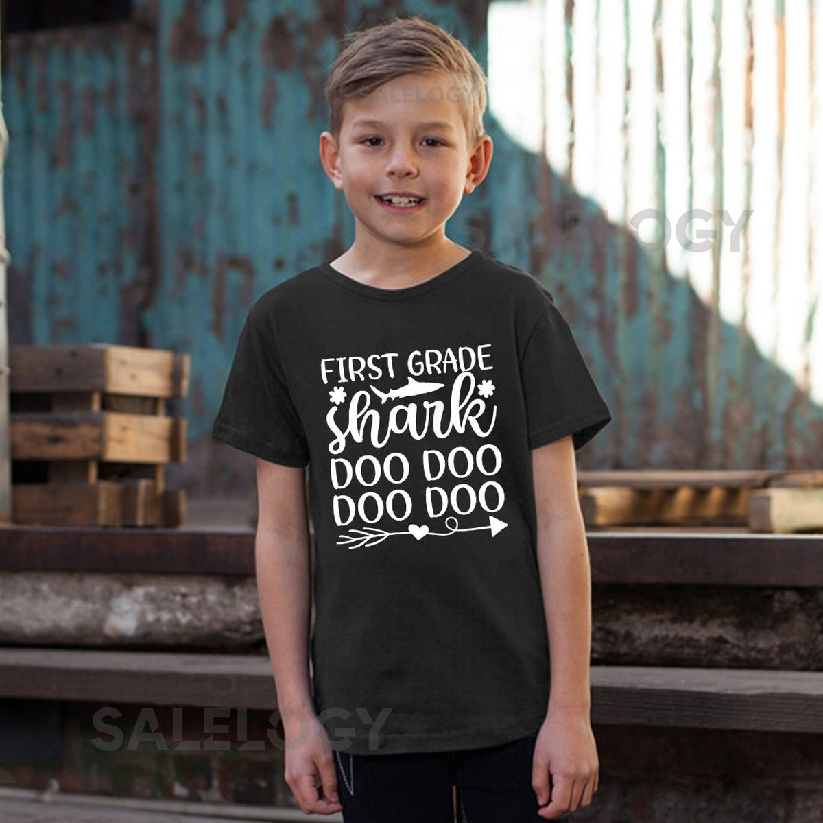 First Grade Shark Do Do Do Do T-Shirt - Customized Graphic Unisex Tee - School Memories - Tackling Challenges - School Journey - Shark Theme_323