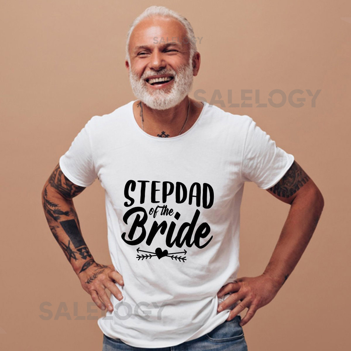 Stepdad of the Bride T-Shirt - Customized Graphic Men Tee - Casual Wear - Wedding Vibes - Blended Family - Special Wedding Role Tee_946