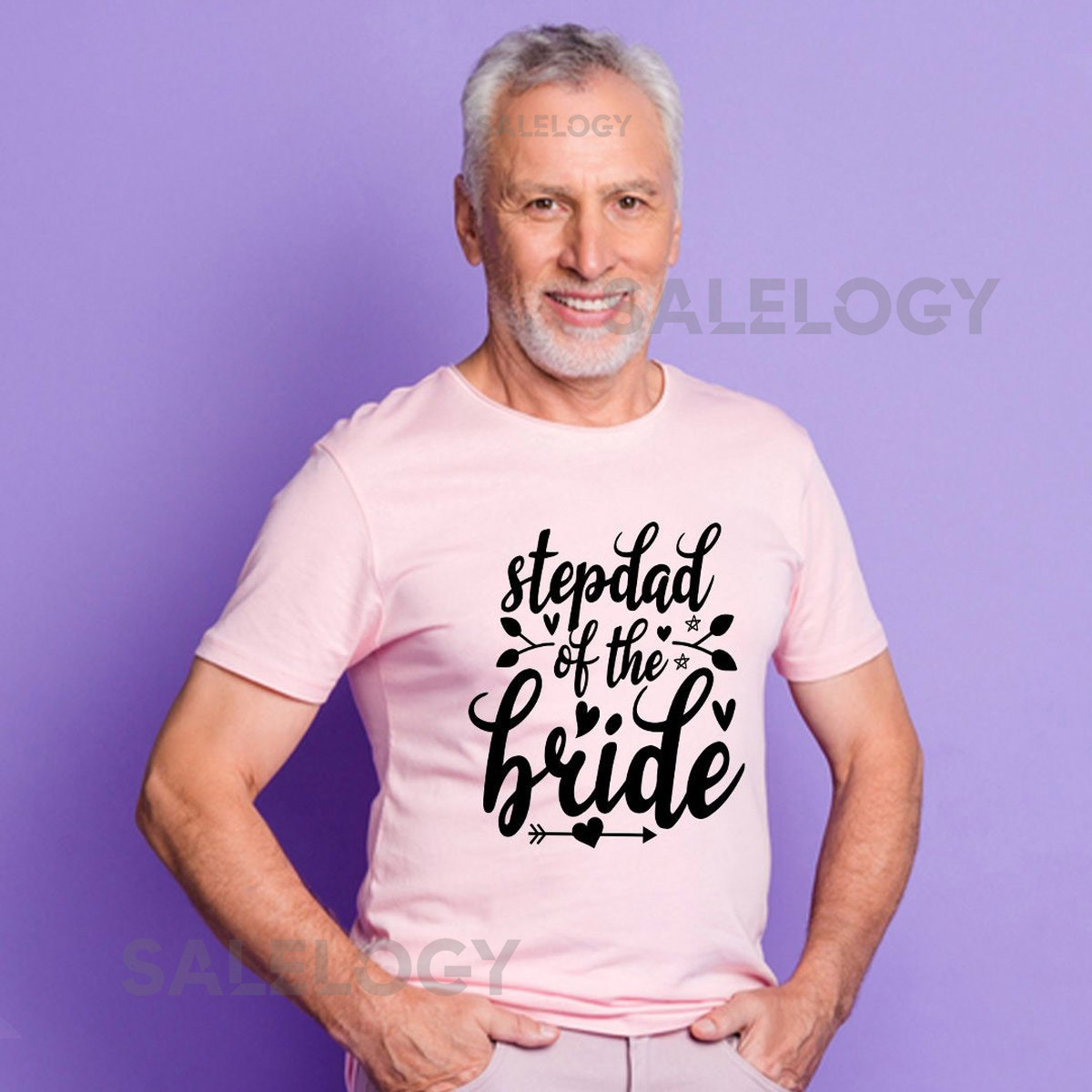 Stepdad of the Bride T-Shirt - Customized Graphic Men Tee - Casual Wear - Wedding Vibes - Blended Family - Special Wedding Role Tee_947