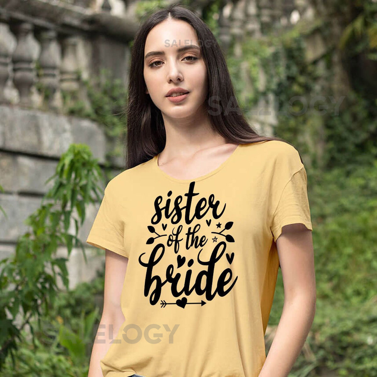 Sister of the Bride T-Shirt - Customized Graphic Women Tee - Proud Sister Tee - Sisterly Love Tee - Sibling Bond - Thoughtful Gift_920