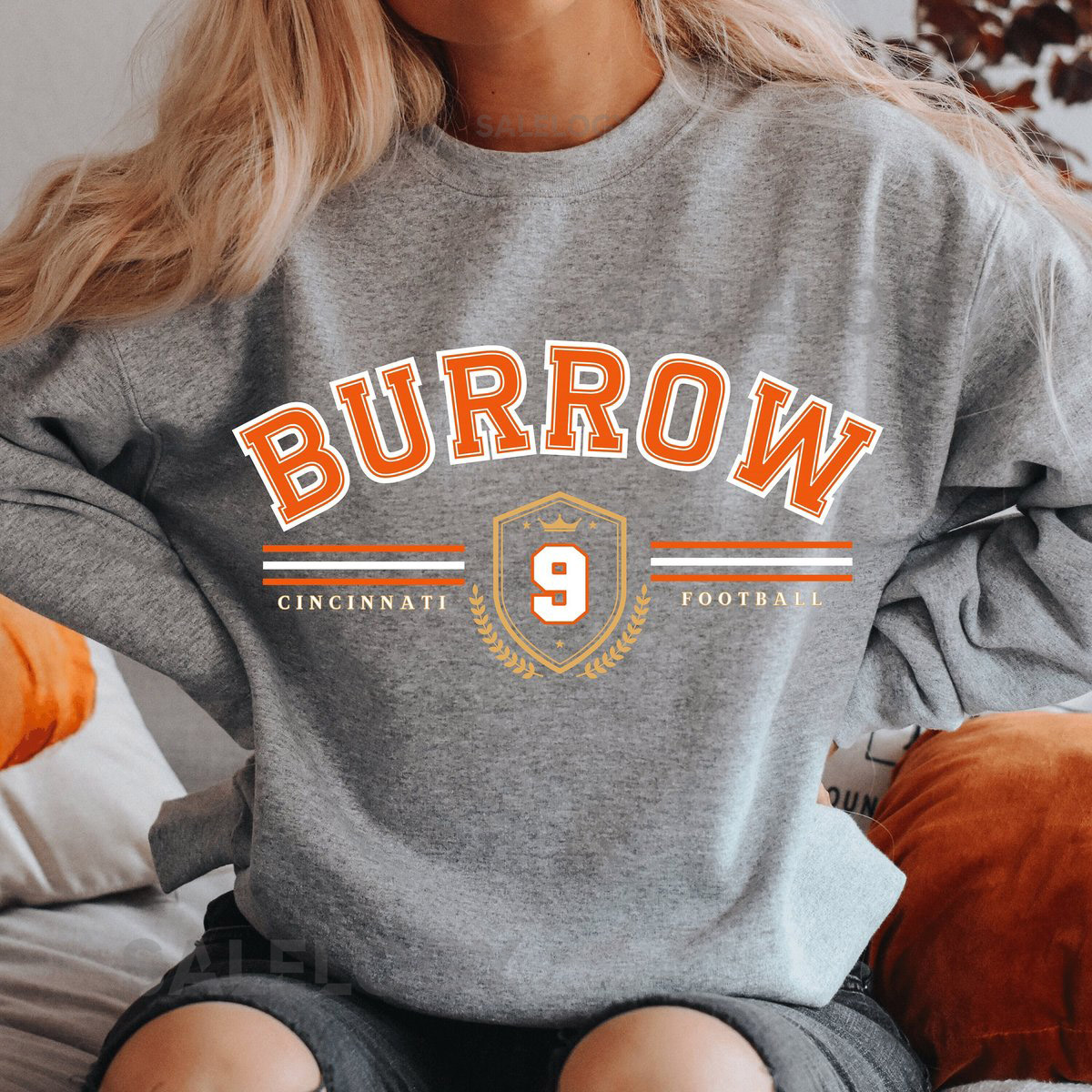 Joe Burrow Sweatshirt Burrow Crewneck Joe Burrow Shirt Retro Cincinnati Football Sweatshirt Vintage Style Cincinnati Cincy Sweatshirt_703