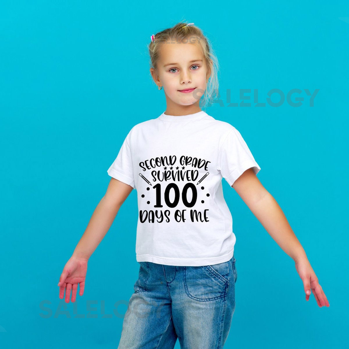 Second Grade Survived 100 Days of Me T-Shirt -Customized Graphic Unisex Tee -School Life-Milestone Tee -Educational Journey-Celebratory Wear_905