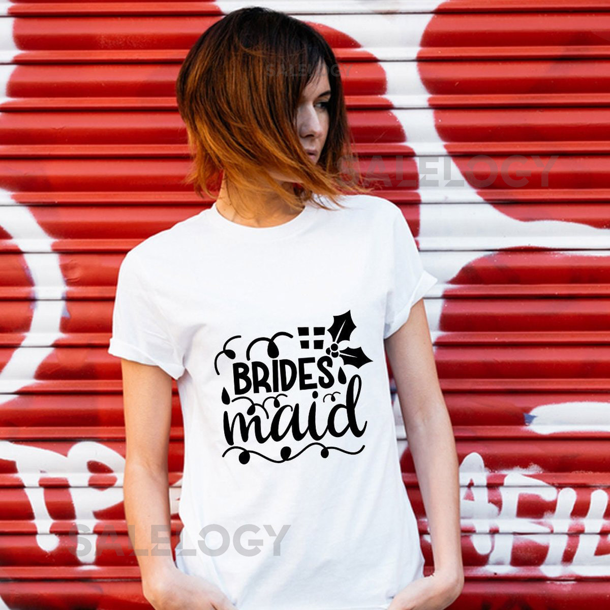 Bridesmaid T-Shirt - Customized Graphic Girls Tee - Casual Wear - Wedding Vibes -Bridal Shower Tee -Bachelorette party Tee -Special Occasion_163