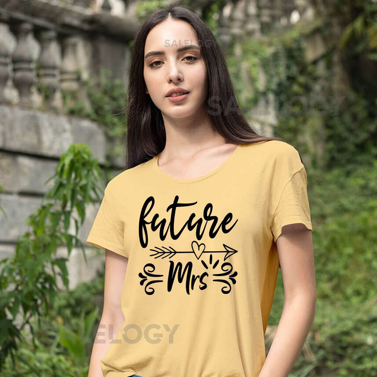Future Mrs. T-Shirt - Customized Graphic Women Tee - Celebrate Love Romance - Couples Gift- No Longer Single - Yes Moment_347