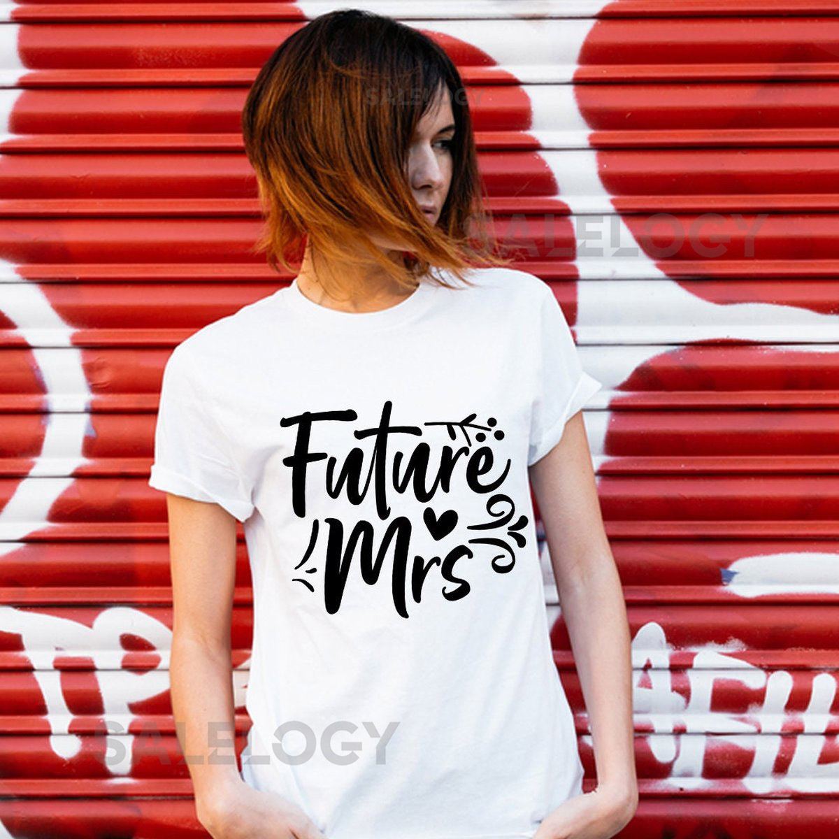 Future Mrs. T-Shirt - Customized Graphic Women Tee - Celebrate Love Romance - Couples Gift- No Longer Single - Yes Moment_348