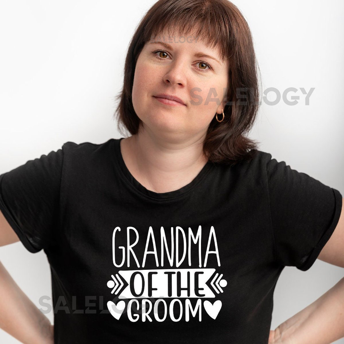 Grandma of the Groom T-Shirt - Customized Graphic Women Tee - Casual Wear - Wedding Vibes - Family Love -Special Wedding Role Tee_374