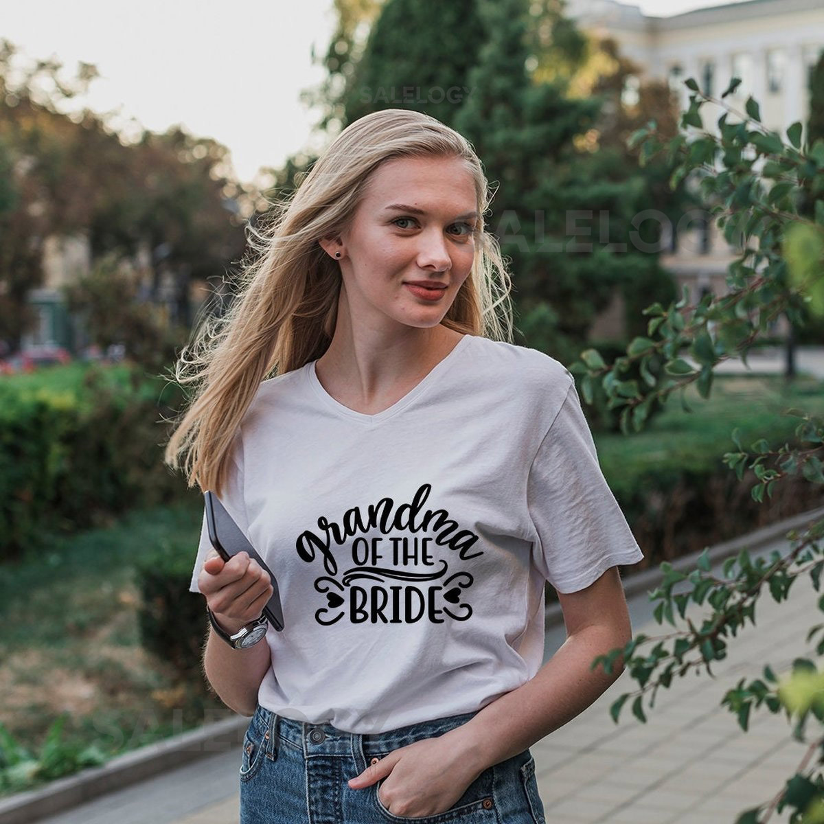 Grandma of the Bride T-Shirt - Customized Graphic Women Tee - Casual Wear - Wedding Vibes - Family Love - Special Wedding Role Tee_372