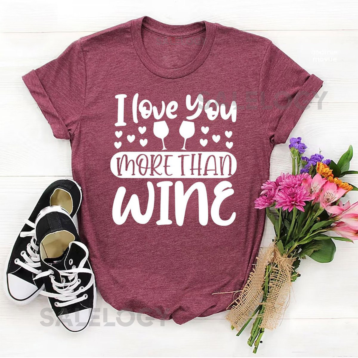 I Love You More Than Wine T-Shirt - Customized Graphic Unisex Tee -Heartfelt Gesture -Wine Dine - Celebrating Love and Romance -Wine Lover_517