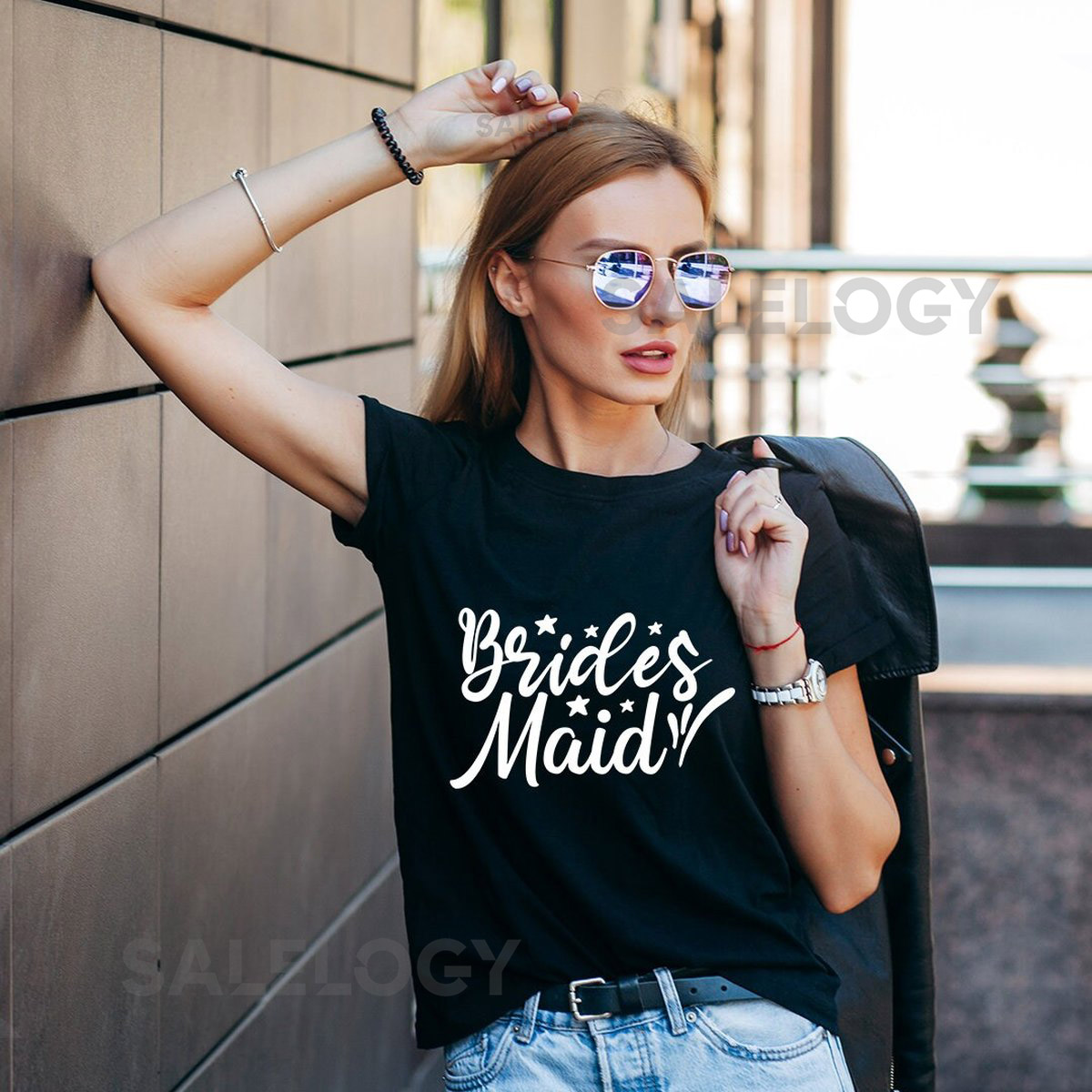 Bridesmaid T-Shirt -Customized Graphic Girls Tee -Casual Wear -Wedding Vibes -Bridal Shower Tee -Bachelorette party Tee-Wedding Celebrations_170