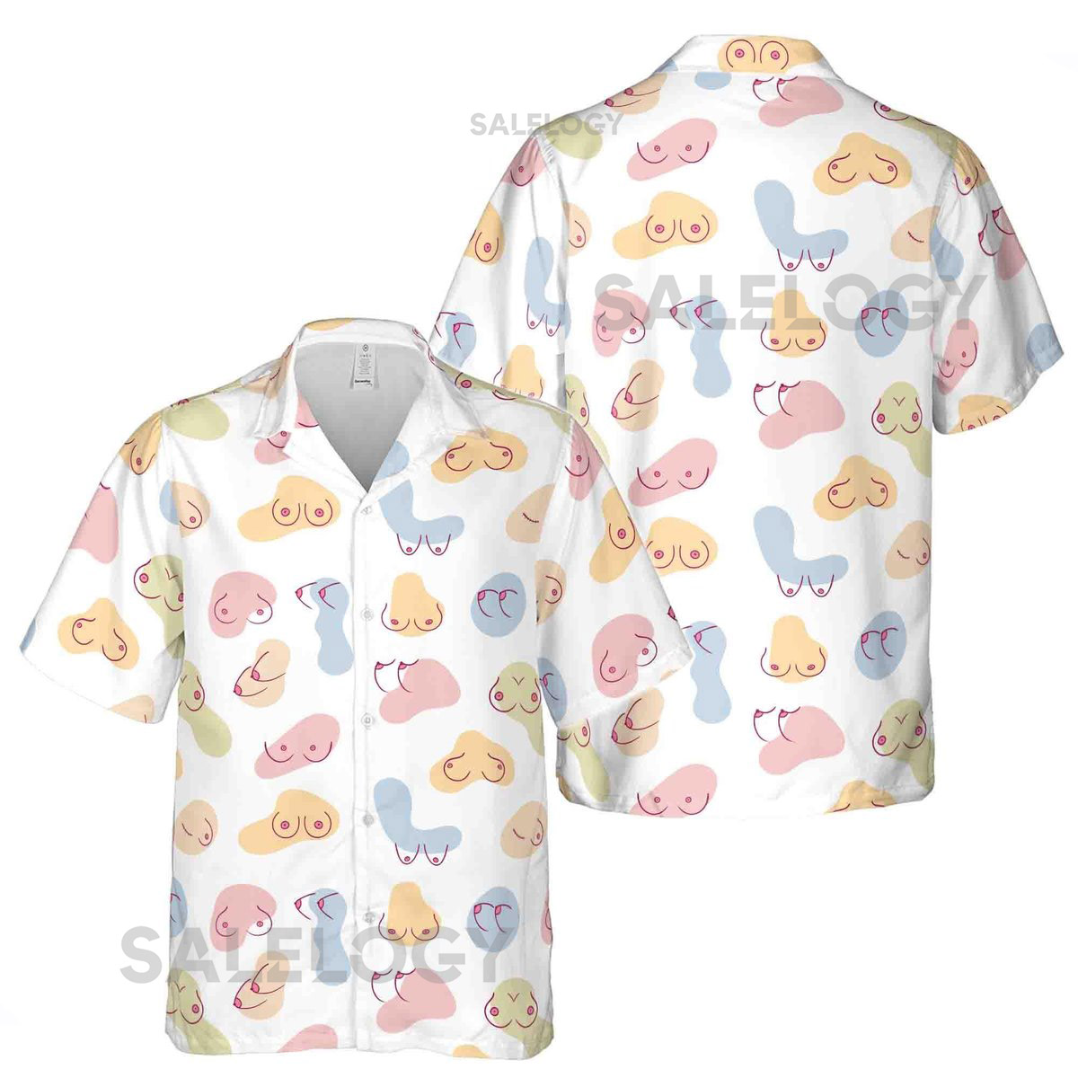 Funny Ladies Chest Pastel Hawaiian Shirt Size S-5XL for Men and Women_47