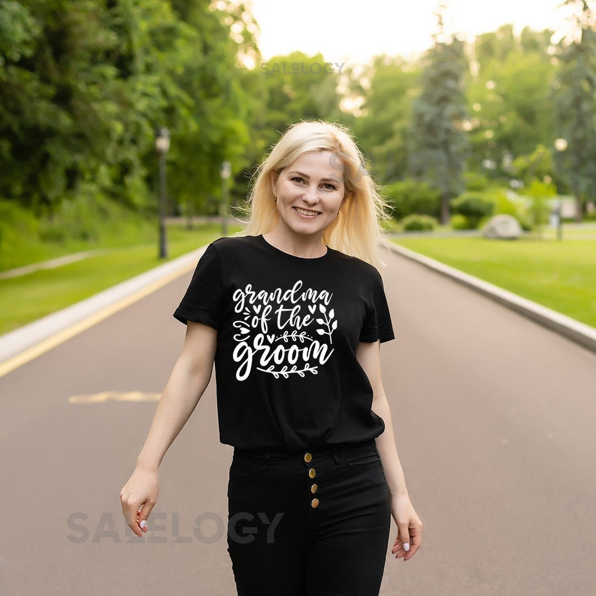 Grandma of the Groom T-Shirt - Customized Graphic Women Tee - Casual Wear - Wedding Vibes - Family Love -Special Wedding Role_375