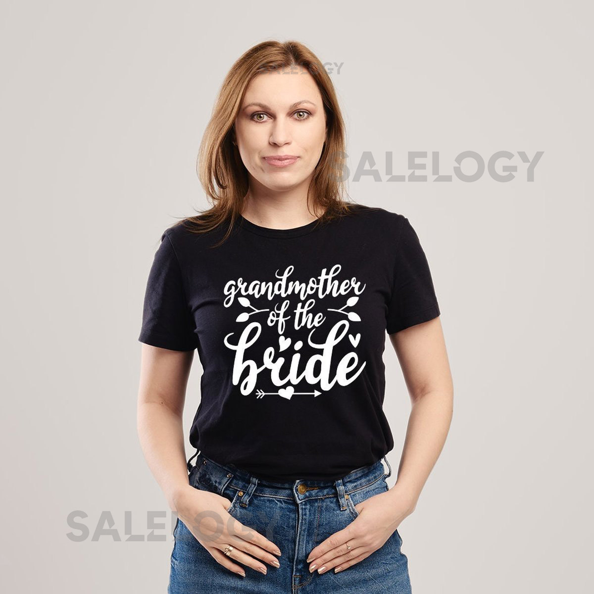 Grandmother of the Bride T-Shirt - Customized Graphic Women Tee - Casual Wear - Wedding Celebrations - Family Love - Special Wedding Role_376