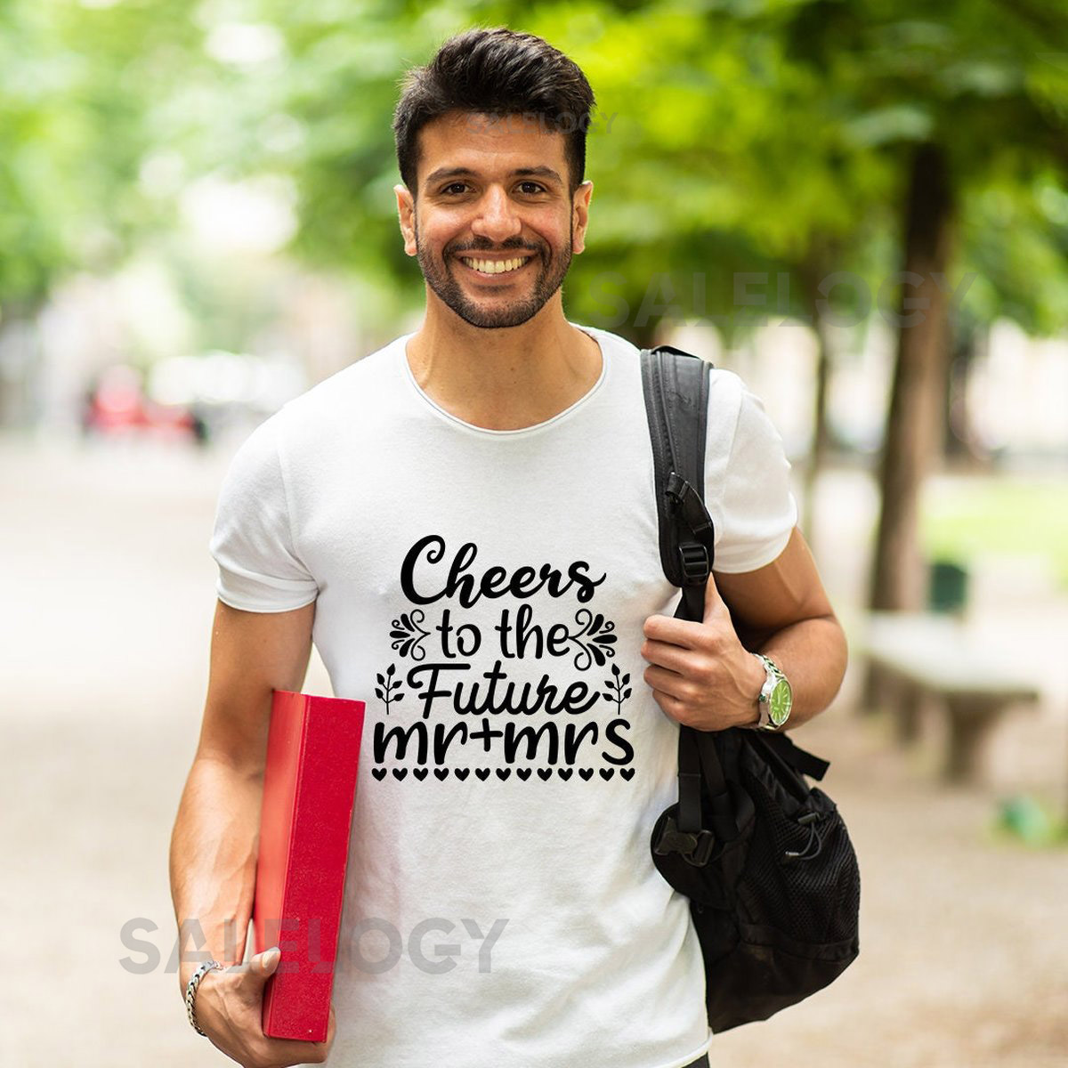 Cheer to the Future Mr. Mrs. T-Shirt - Customized Graphic Unisex Tee - Celebrate Love Romance - - Couples Gift- Newly Wed Tee_210