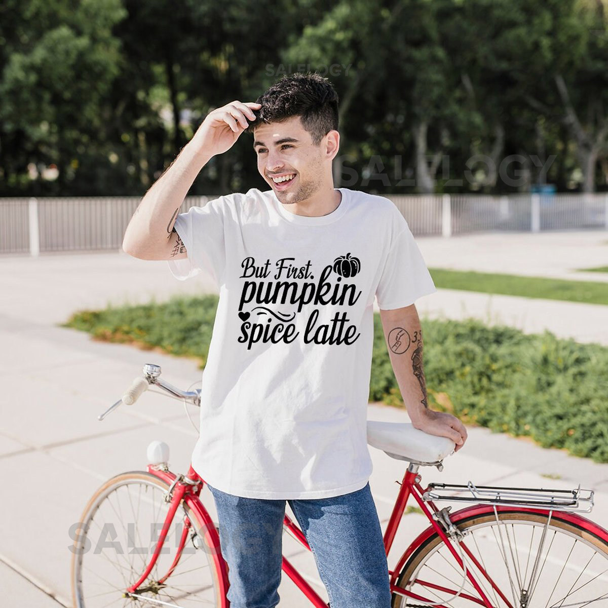 But First Pumpkin Spice Latte T-Shirt - Customized Graphic Unisex Tee - Fall Season - Chilly Nights - Coffee Lover - Seasonal Joy_174