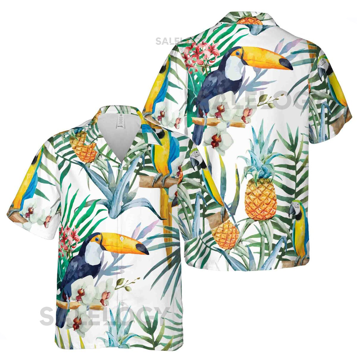 Funny Aloha Parrot Bird Tropical Forest Hawaiian Shirt S-5XL for Men and Women_43