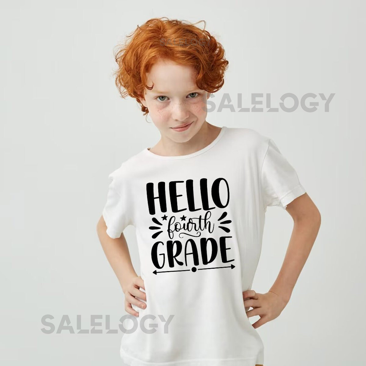 Hello Fourth Grade T-Shirt -Customized Graphic Unisex Tee -School Life-Milestone Tee -Educational Journey -Young Scholar-School Success_448