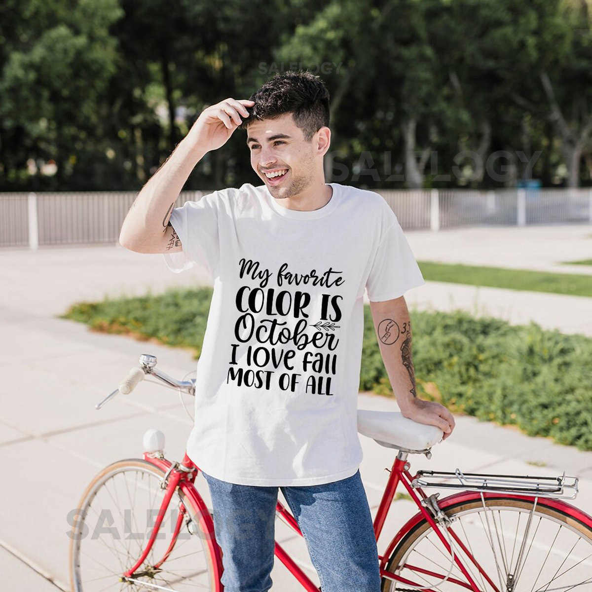 My Favorite Color is October I Love Fall Most of All T-Shirt - Customized Graphic Unisex Tee - Chilly Nights - Nature Inspired - Cozy Days_731