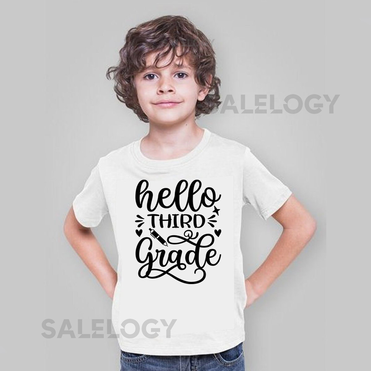 Hello Third Grade T-Shirt -Customized Graphic Unisex Tee -School Life -Milestone Tee -Educational Journey -Young Scholar-New Beginnings_467