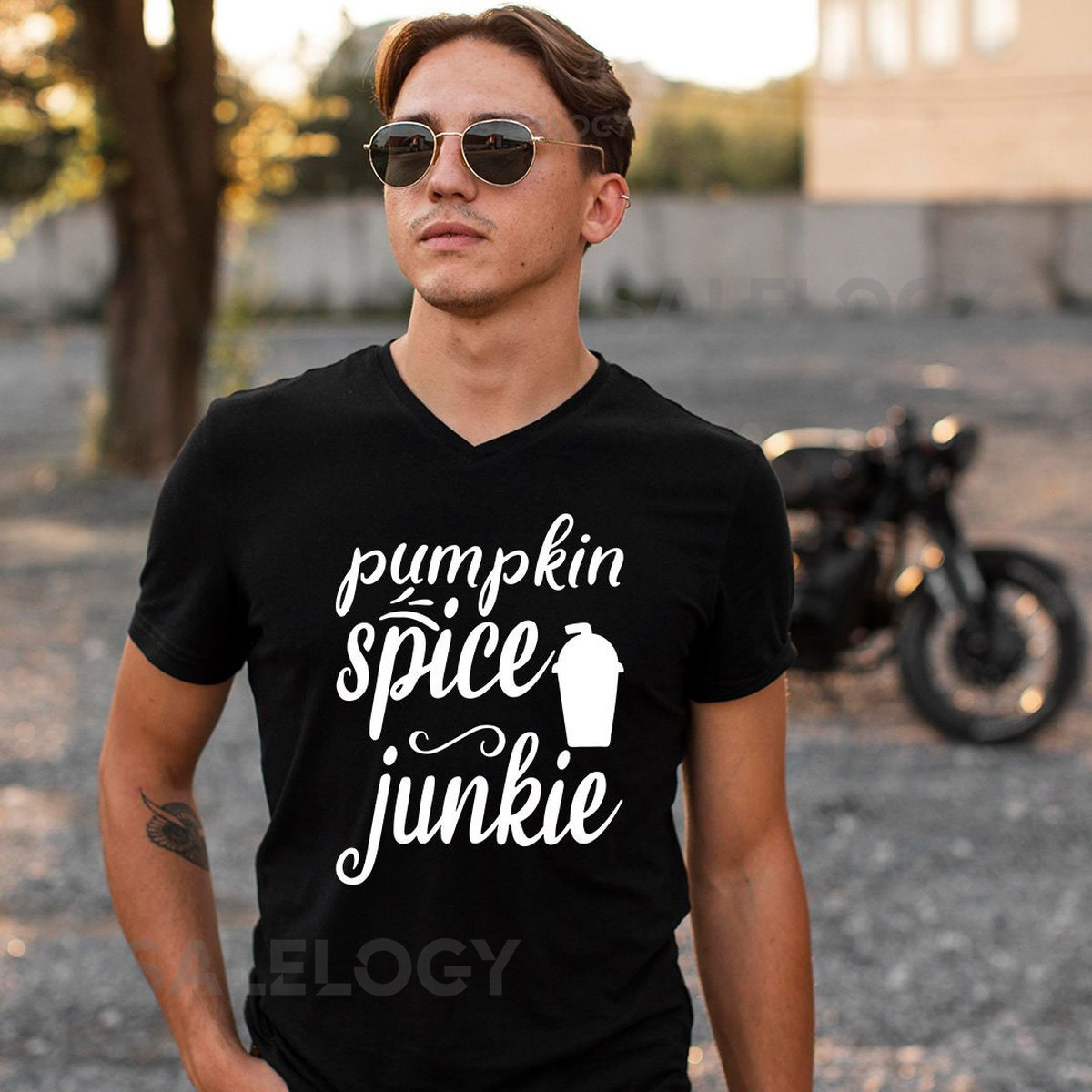 Pumpkin Spice Junkie T-Shirt - Customized Graphic Unisex Tee - Fall Season - Chilly Nights - Fall Delights - Seasonal Joy_848