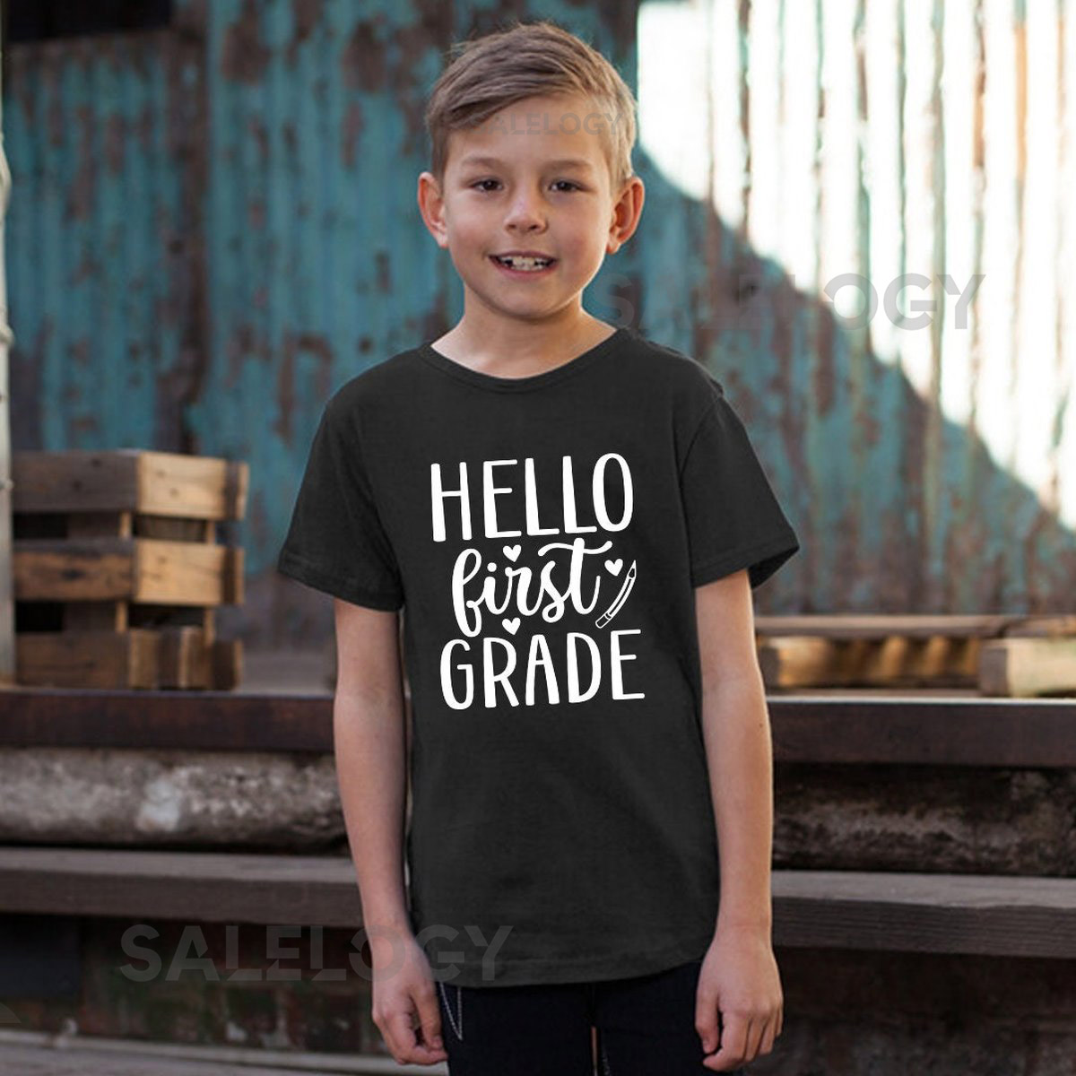 Hello First Grade T-Shirt - Customized Graphic Unisex Tee -School Life -Milestone Tee - Educational Journey -Young Scholar-Academic Success_445