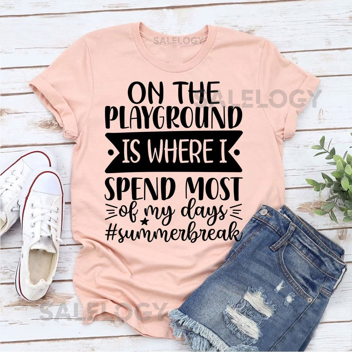 On the Playground is Where I Spend Most of My Days SummerBreak T-Shirt - Customized Graphic Unisex Tee - Carefree Days - Nostalgia_769