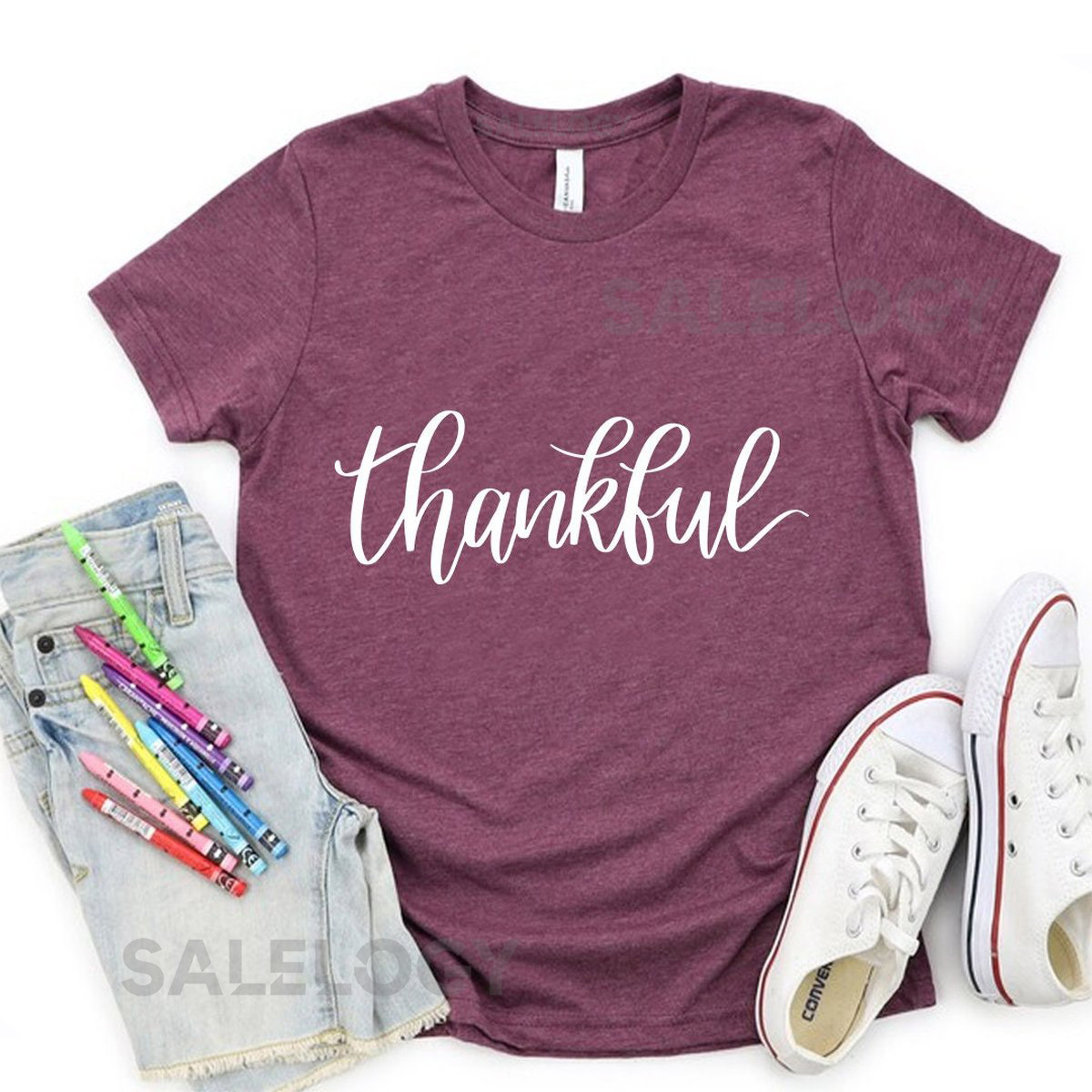 Thankful T-Shirt - Customized Graphic Unisex Tee - Positive Mind - Grateful Heart - Thankfulness - Gratitude_1050