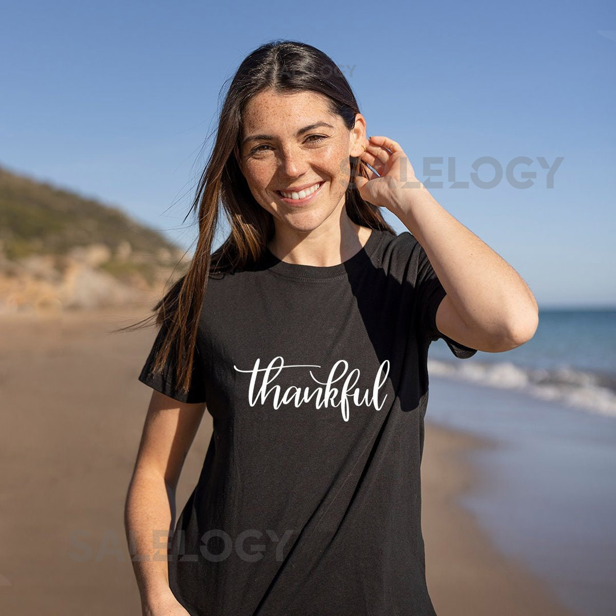 Thankful T-Shirt - Customized Graphic Unisex Tee - Positive Mind - Grateful Heart - Thankfulness - Gratitude_1051