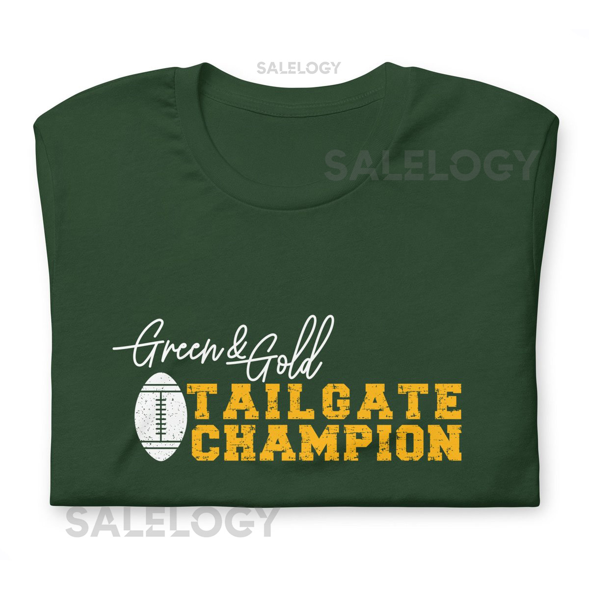 Green and Gold Tailgate Champion Unisex t-shirt Bella Canvas Green Bay Wisconsin Lambeau Field Packers Go Pack Go Boutique Football_362
