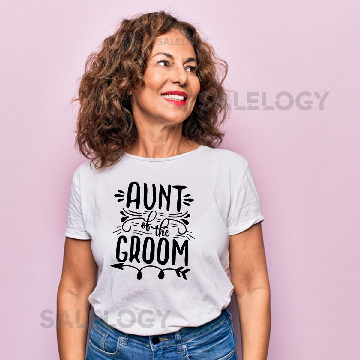 Aunt of the Groom T-Shirt - Customized Graphic Women Tee - Casual Wear - Wedding Vibes - Family Love -Special Wedding Role Tee_50