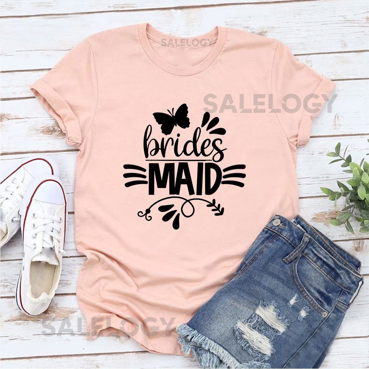 Bridesmaid T-Shirt - Customized Graphic Girls Tee - Casual Wear - Wedding Vibes -Bridal Shower Tee -Bachelorette party Tee -Special Occasion_168