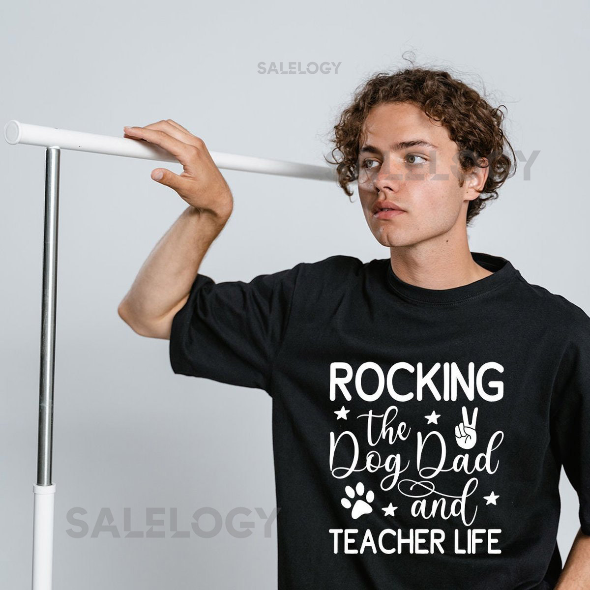 Rocking The Dog Dad And Teacher Life T-Shirt - Customized Graphic Boys Tee - Educator - Teacher Life Tee - Classroom Heroes - Pet Lover_889