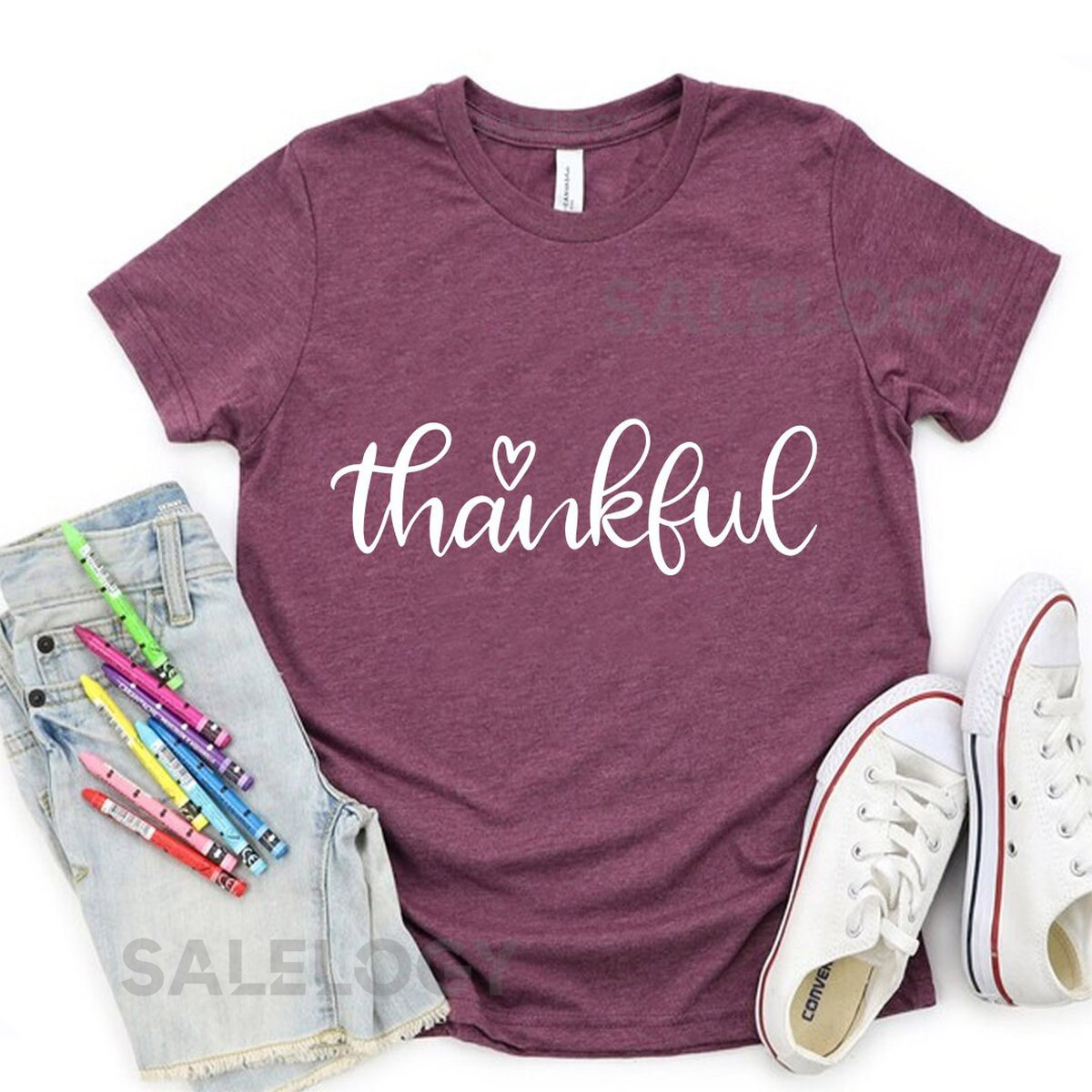Thankful T-Shirt - Customized Graphic Unisex Tee - Positive Mind - Grateful Heart - Thankfulness - Gratitude_1057