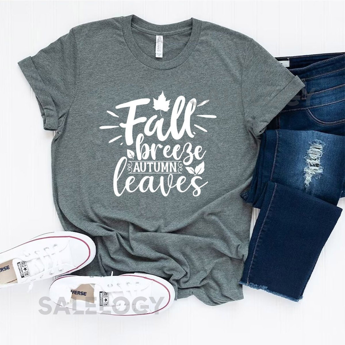 Fall Breeze Autumn Leaves T-Shirt - Customized Graphic Unisex Tee - Chilly Nights - Nature Inspired - Cozy Days - Nature lover -Autumn Magic_277