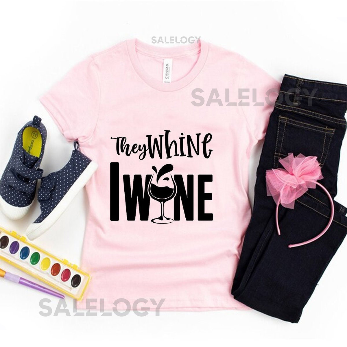 They Whine I Wine T-Shirt - Customized Graphic Unisex Tee - Wine O'clock Tee - Wine Themed Shirt - Gift For Wine Lovers - Wine Humor Tee_1093