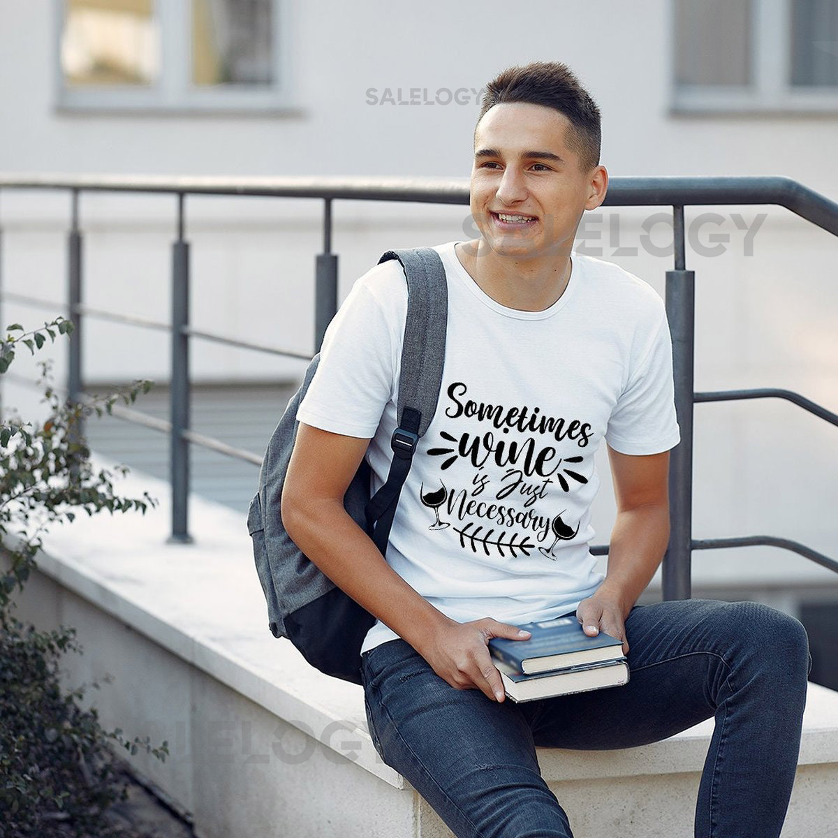 Sometimes Wine Is Just Necessary T-Shirt - Customized Graphic Unisex Tee - Relaxation Time - Calm Moments - Unwind - Wine Lover - Wine Party_936