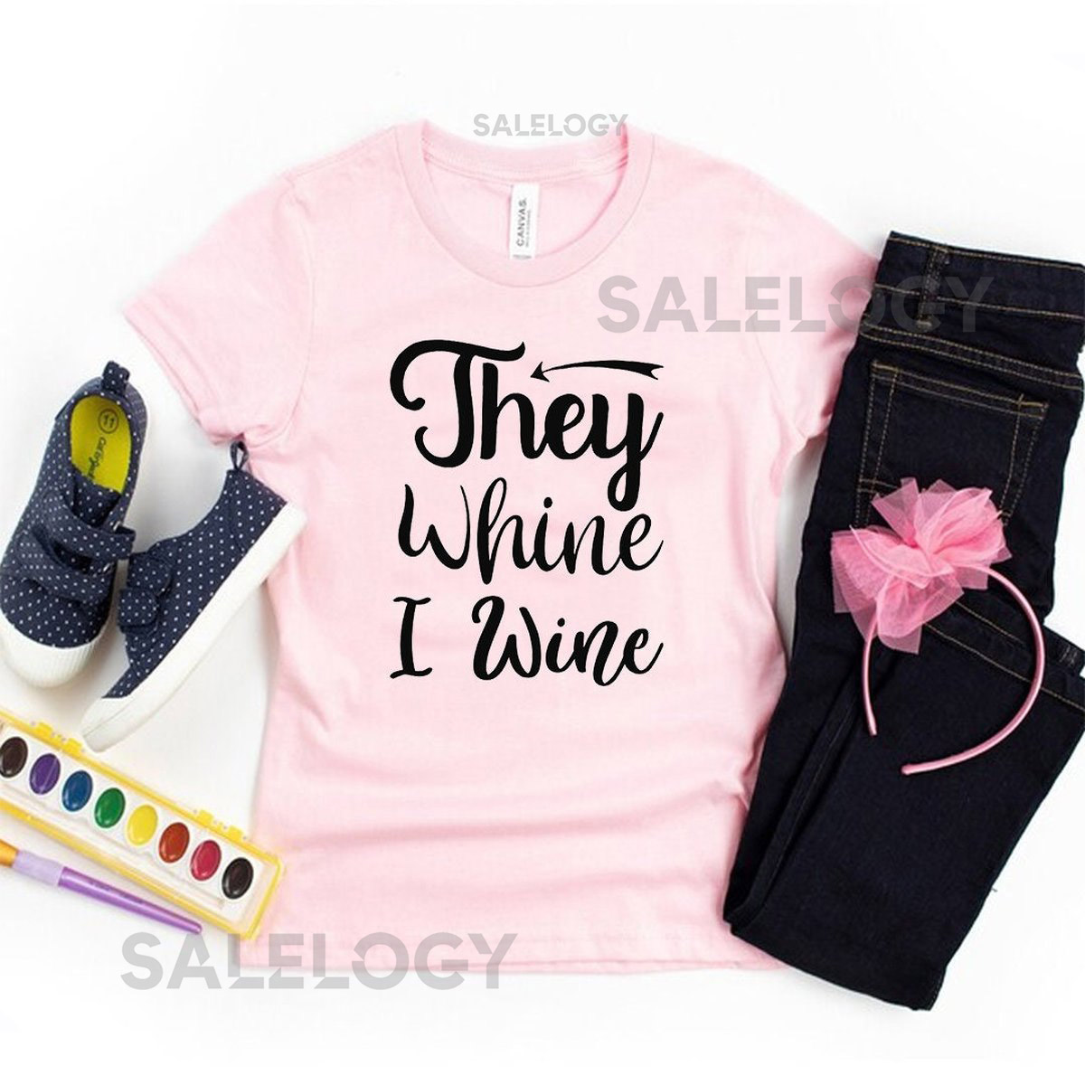 They Whine I Wine T-Shirt - Customized Graphic Unisex Tee - Wine O'clock Tee - Wine Themed Shirt - Gift For Wine Lovers - Wine Humor Tee_1094