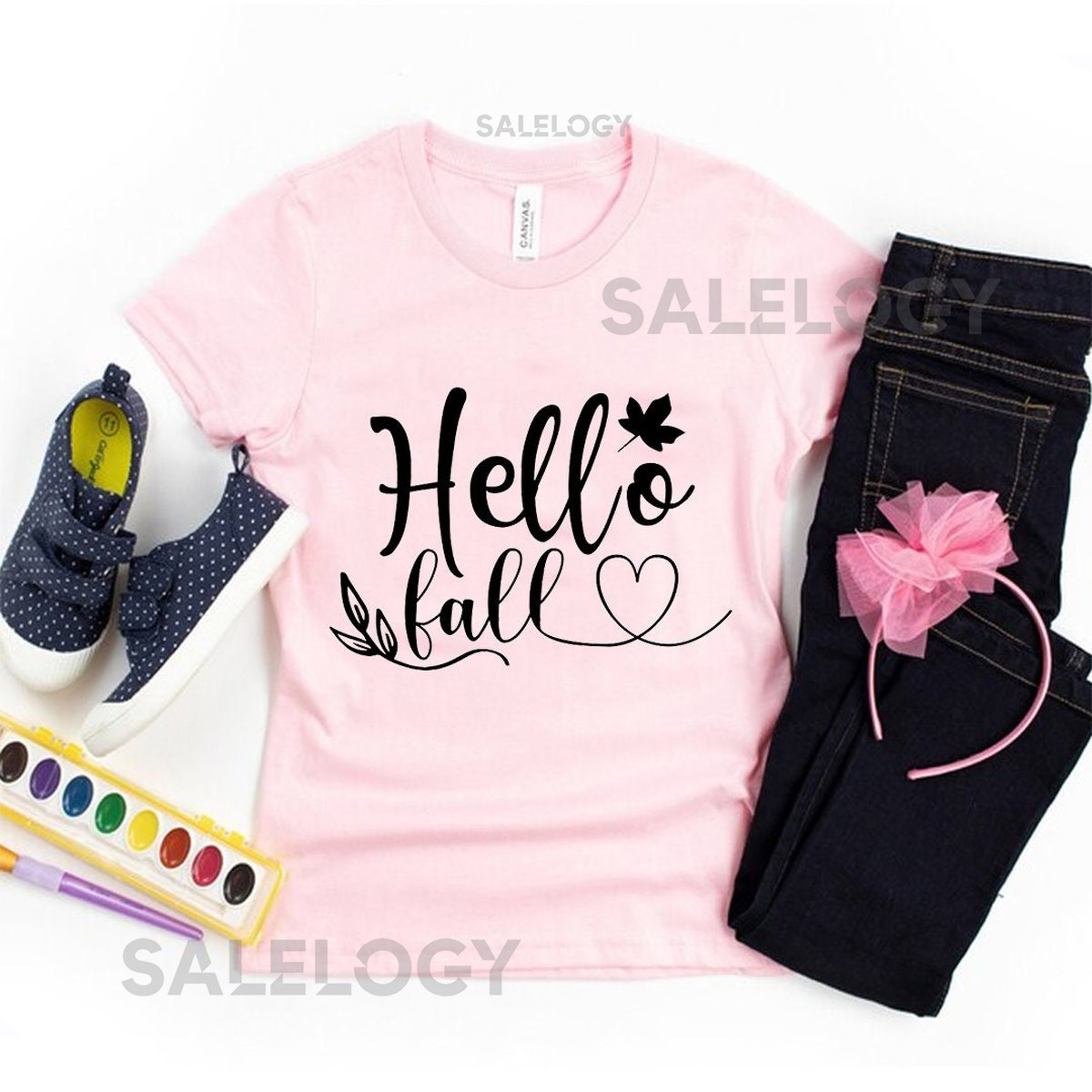 Hello Fall T-Shirt - Customized Graphic Unisex Tee - Fall Season - Chilly Nights - Fall Delights - Seasonal Joy_439