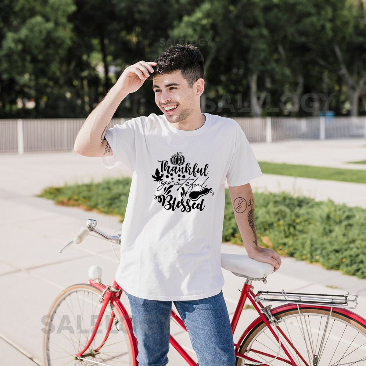 Thankful Grateful Blessed T-Shirt - Customized Graphic Unisex Tee - Positive Mind - Grateful Heart - Thankfulness - Gratitude_1048