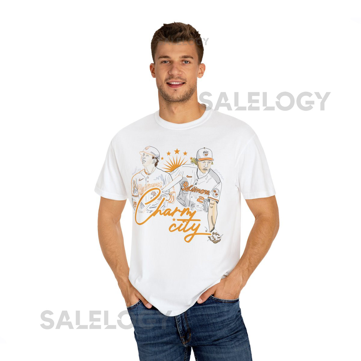 Adley and Gunnar Baltimore Orioles Charm City Retro Unisex T-shirt_16