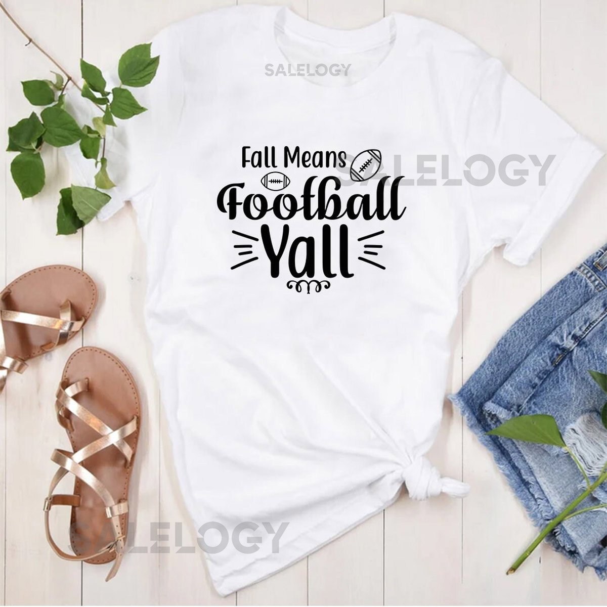 Fall Means Football Y'all T-Shirt - Customized Graphic Unisex Tee - Football Fanatic - Soccer Game - Sports Lover - Game Day Shirt_289