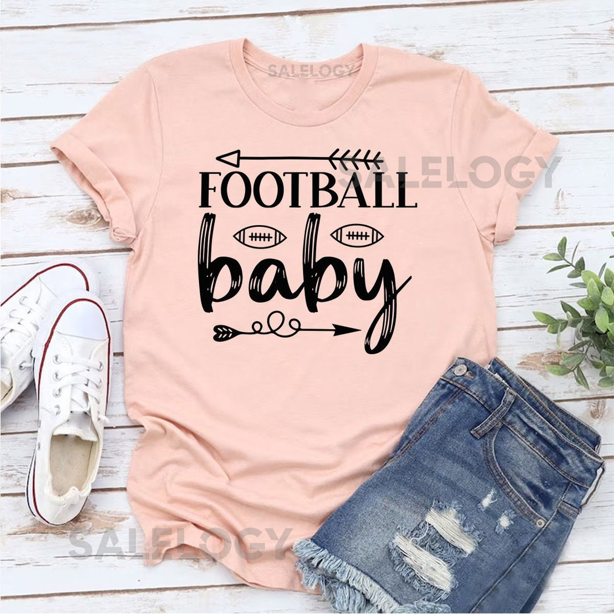 Football Baby T-Shirt - Customized Graphic Unisex Tee - Football Fanatic - Soccer Game - Passion - Sports Lover - Game Day Shirt_335