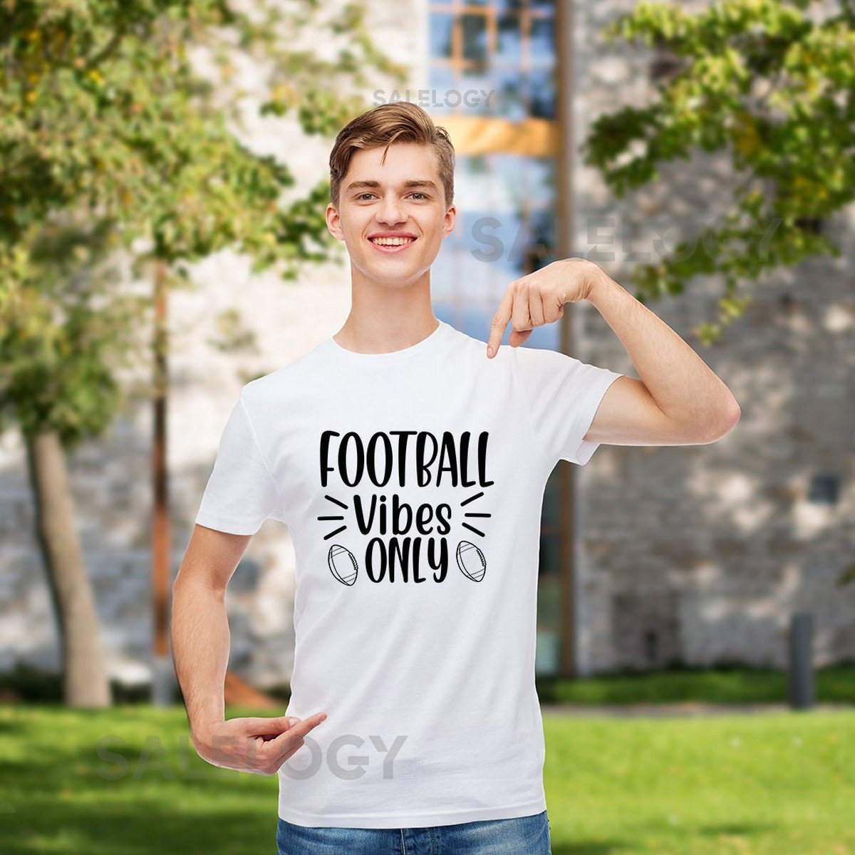 Football Vibes Only T-Shirt - Customized Graphic Unisex Tee - Football Fanatic - Soccer Game - Passion - Sports Lover - Game Day Shirt_338