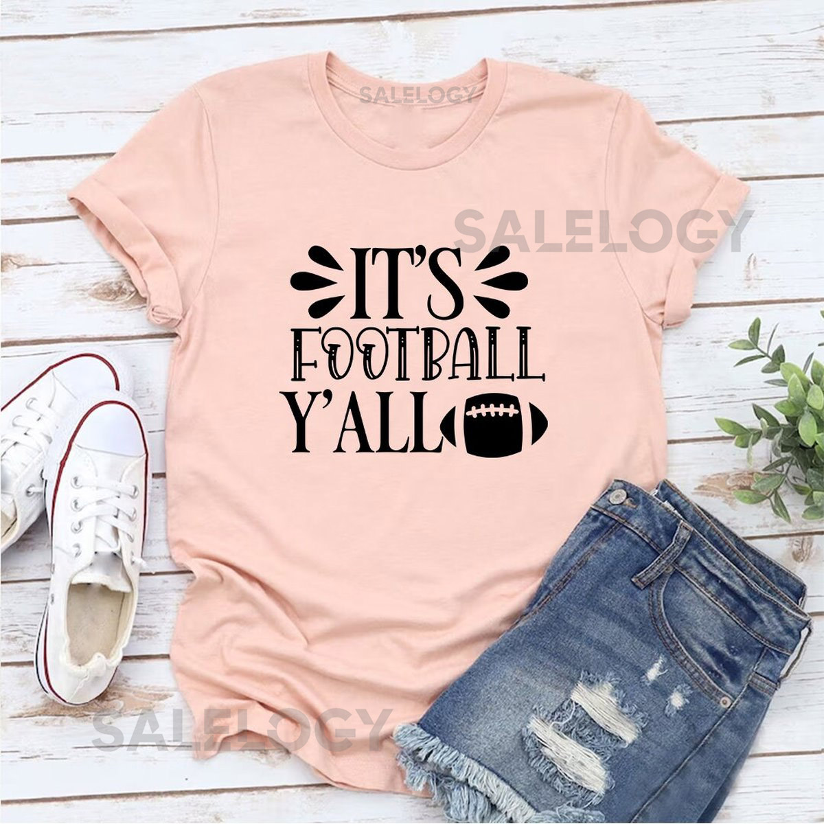 It's Football Y'all T-Shirt - Customized Graphic Unisex Tee - Football Fanatic - Soccer Game - Passion - Sports Lover - Game Day Shirt_575