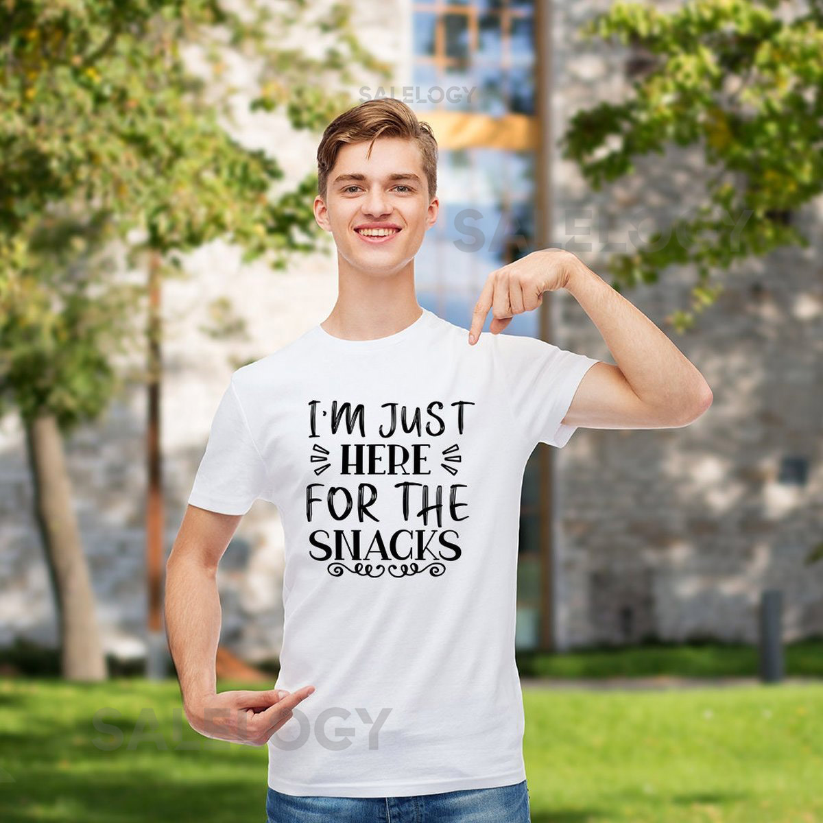 I'm Just Here for the Snacks T-Shirt - Customized Graphic Unisex Tee - Football Fanatic - Soccer Game - Passion - Gatherings - Game Day_547