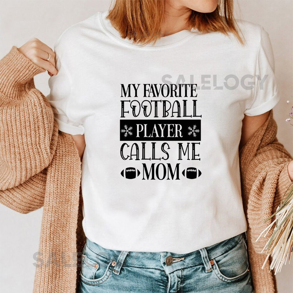 My Favorite Player Calls Me Mom T-Shirt - Customized Graphic Women Tee - Football Fanatic - Soccer Game - Sports Lover - Proud Parents_734