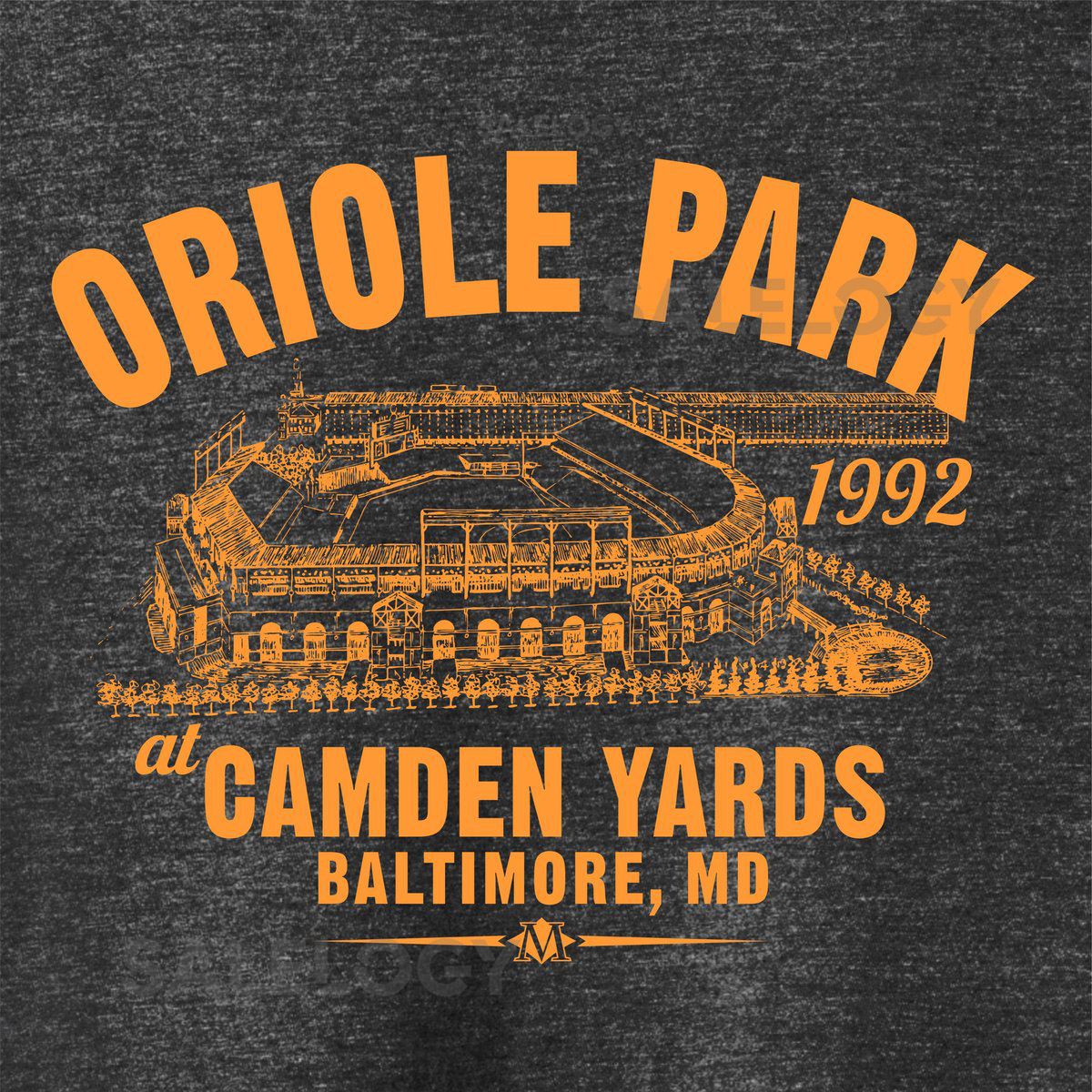 Oriole Park at Camden Yards 1992 Tri-Blend Tee - Baltimore Baseball_491