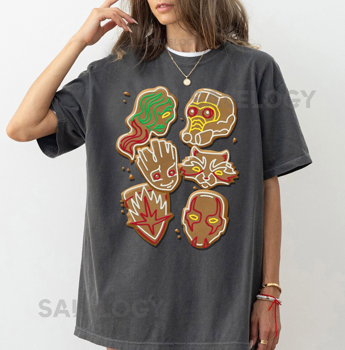 Marvel Guardians Of The Galaxy Gingerbread Cookies Christmas T-Shirt Disneyland Xmas Matching Shirt Walt Disney World Tee_613