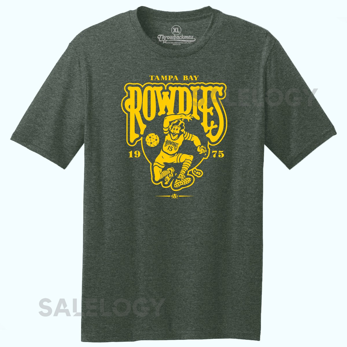 Tampa Bay Rowdies 1975 Tee NASL Soccer Green Heather Tri-Blend_200