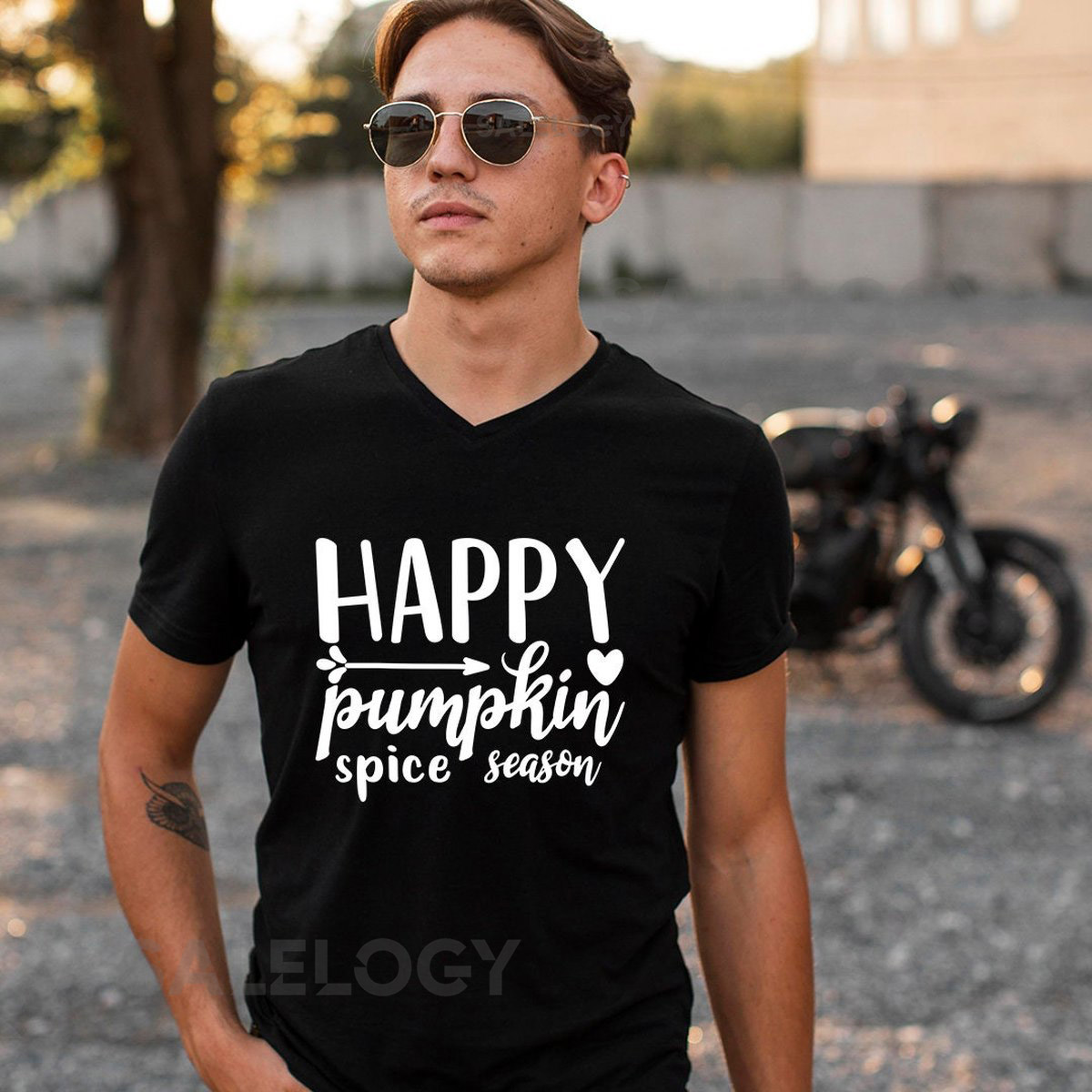 Happy Pumpkin Spice Season T-Shirt - Customized Graphic Unisex Tee - Fall Season - Chilly Nights - Fall Delights - Seasonal Joy_424